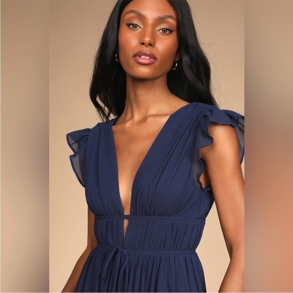 Lulus I'm All Yours Sage Brush Ruffled Maxi Dress - Picture 3 of 10